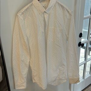 GAP White and Black Dotted Men's Shirt
